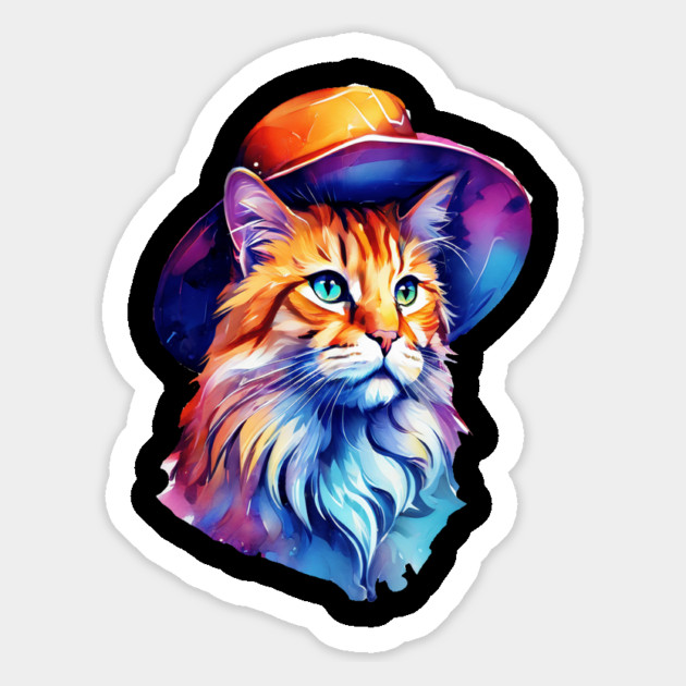 Cat in a hat Magnet by BirdsnStuff