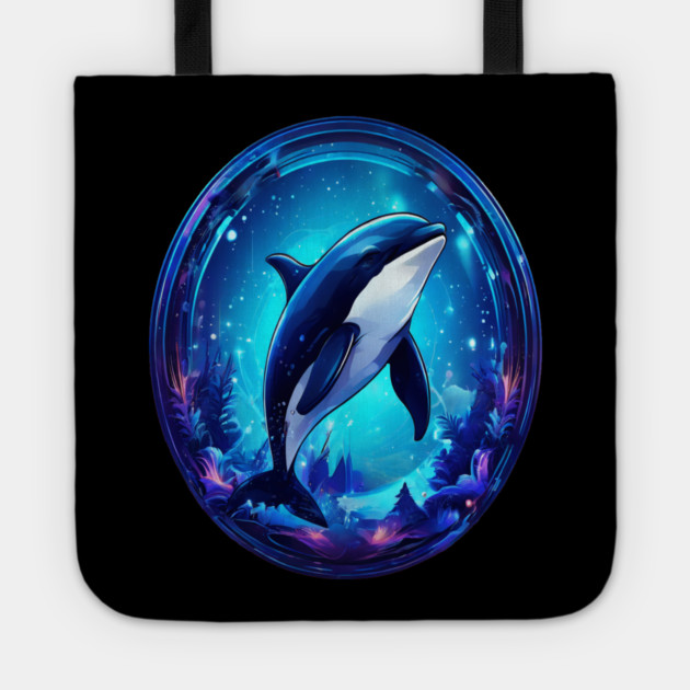 Cute Killer Whale In a Bubble Tote by BirdsnStuff