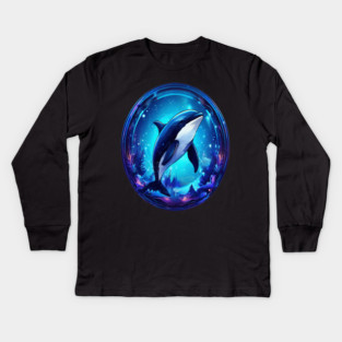 Cute Killer Whale In a Bubble Kids Long Sleeve T-Shirt