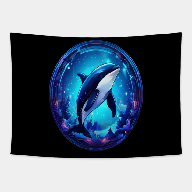 Cute Killer Whale In a Bubble Tapestry by BirdsnStuff
