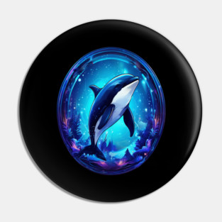 Cute Killer Whale In a Bubble Pin