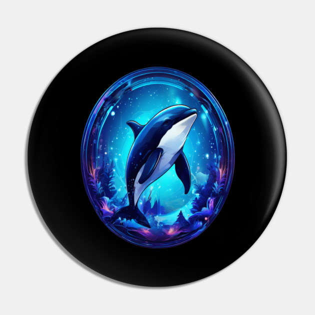 Cute Killer Whale In a Bubble Pin by BirdsnStuff