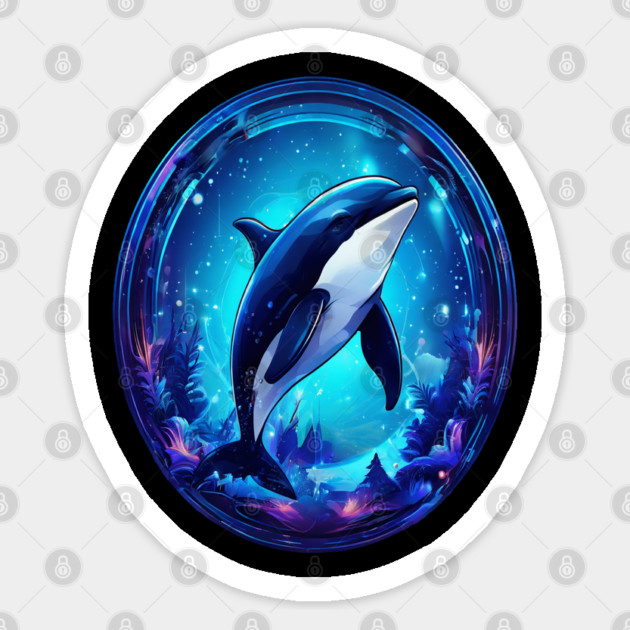Cute Killer Whale In a Bubble Sticker by BirdsnStuff