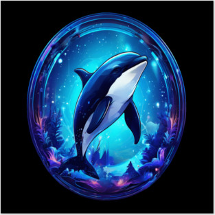Cute Killer Whale In a Bubble Posters and Art