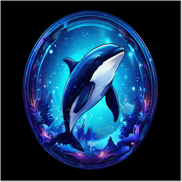 Cute Killer Whale In a Bubble Wall Art by BirdsnStuff