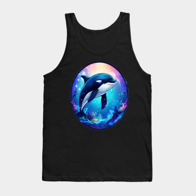 Cute Killer Whale In a Bubble Tank Top by BirdsnStuff