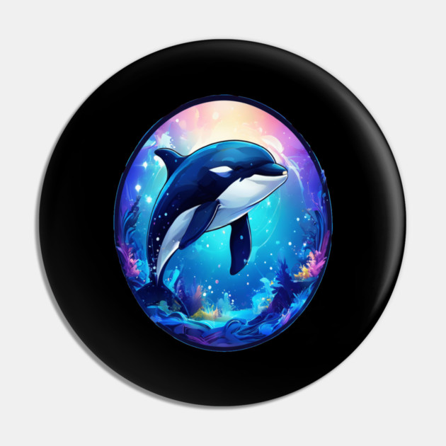 Cute Killer Whale In a Bubble Pin by BirdsnStuff