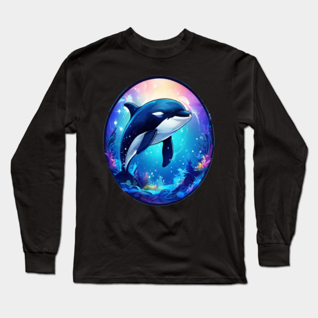 Cute Killer Whale In a Bubble Long Sleeve T-Shirt by BirdsnStuff