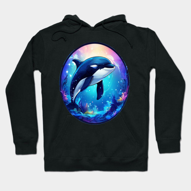 Cute Killer Whale In a Bubble Hoodie by BirdsnStuff