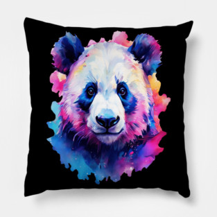 Painted Panda Bear Pillow