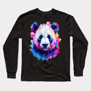 Painted Panda Bear Long Sleeve T-Shirt