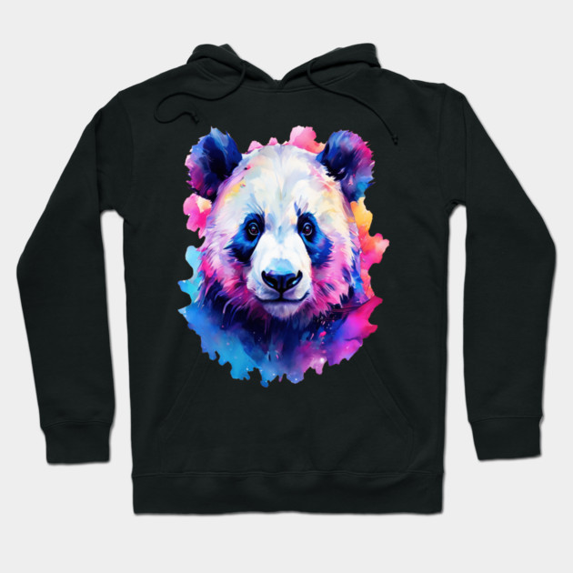 Painted Panda Bear Hoodie by BirdsnStuff