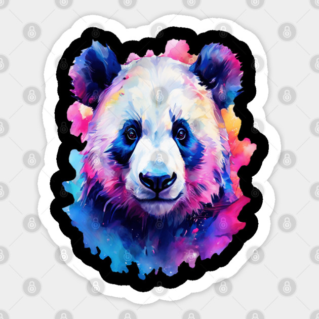 Painted Panda Bear Sticker by BirdsnStuff