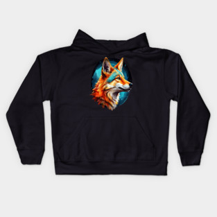 Vibrant Jackal Wild Dog Kids Hoodie