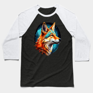 Vibrant Jackal Wild Dog Baseball T-Shirt
