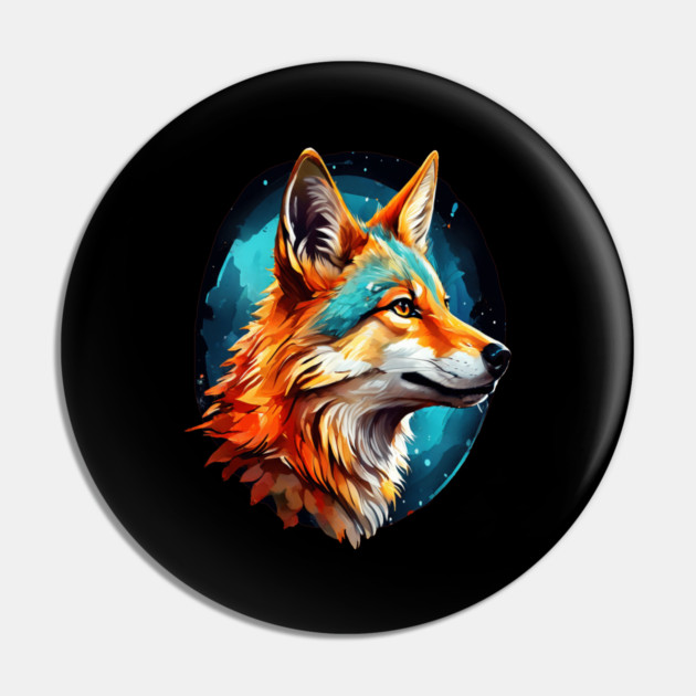 Vibrant Jackal Wild Dog Pin by BirdsnStuff