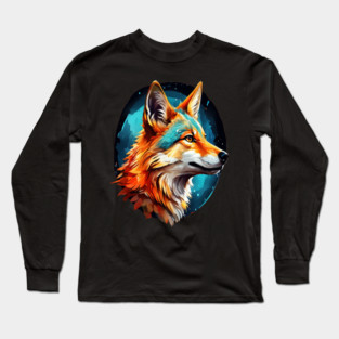 Vibrant Jackal Wild Dog Long Sleeve T-Shirt