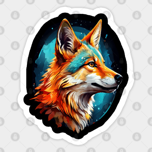 Vibrant Jackal Wild Dog Sticker by BirdsnStuff