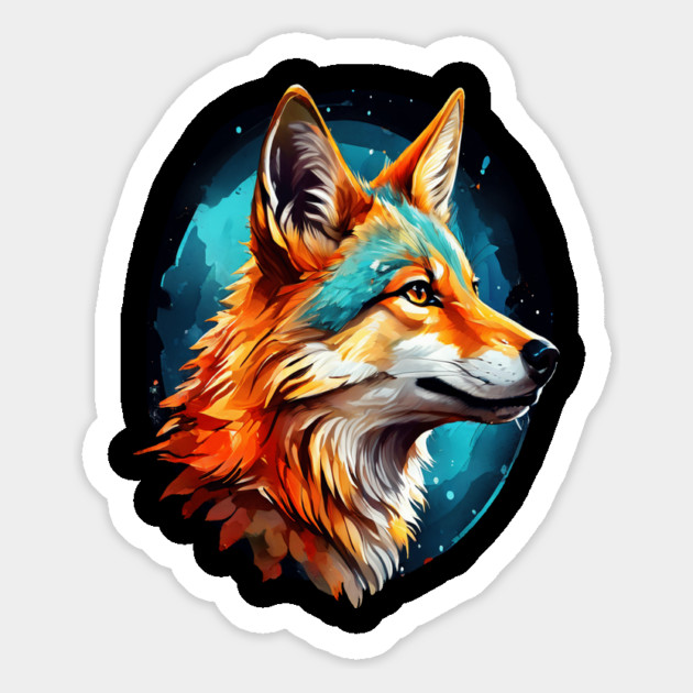 Vibrant Jackal Wild Dog Magnet by BirdsnStuff