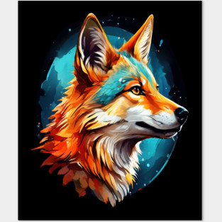 Vibrant Jackal Wild Dog Posters and Art