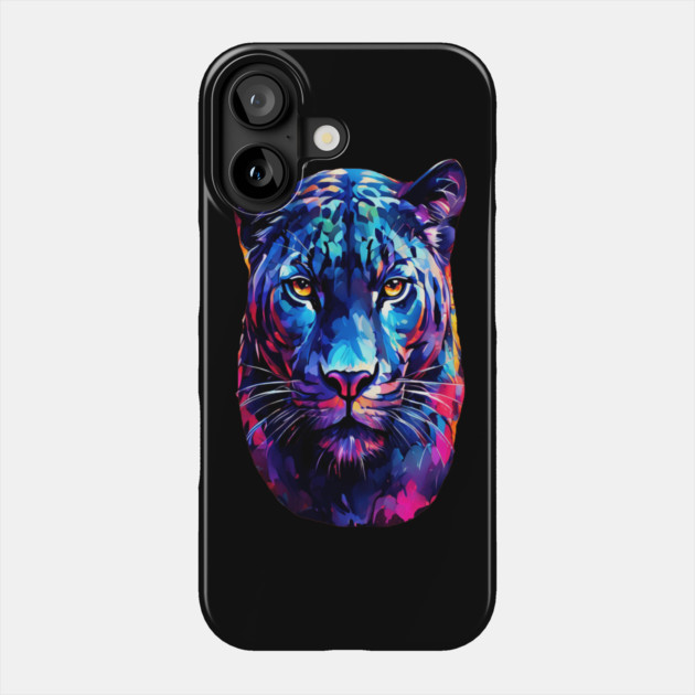 Vibrant Panther in Watercolor Phone Case by BirdsnStuff