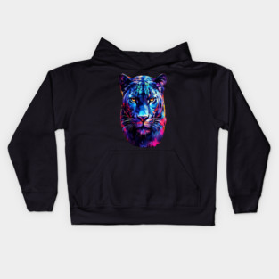 Vibrant Panther in Watercolor Kids Hoodie