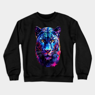 Vibrant Panther in Watercolor Crewneck Sweatshirt