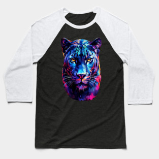 Vibrant Panther in Watercolor Baseball T-Shirt