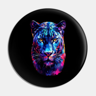 Vibrant Panther in Watercolor Pin