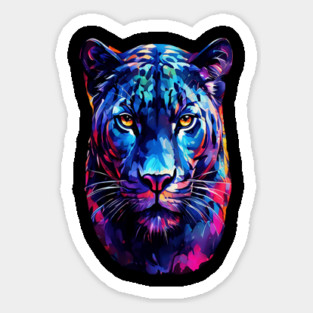 Vibrant Panther in Watercolor Sticker