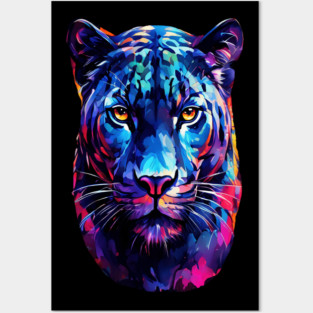 Vibrant Panther in Watercolor Posters and Art
