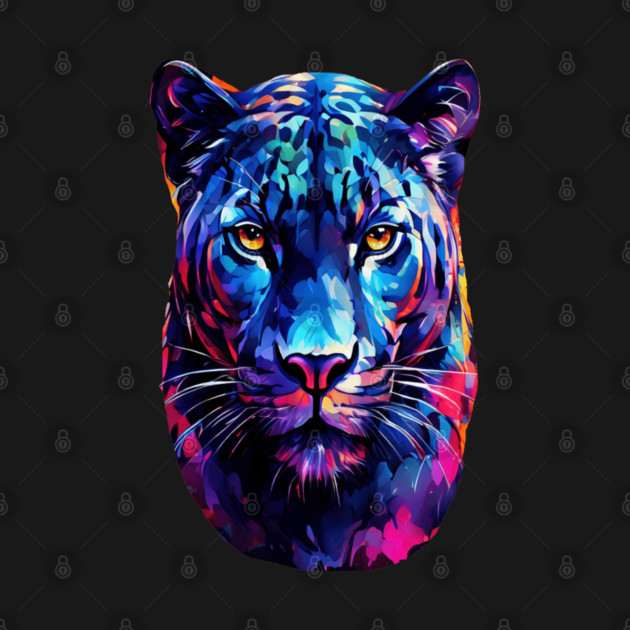 Vibrant Panther in Watercolor by BirdsnStuff