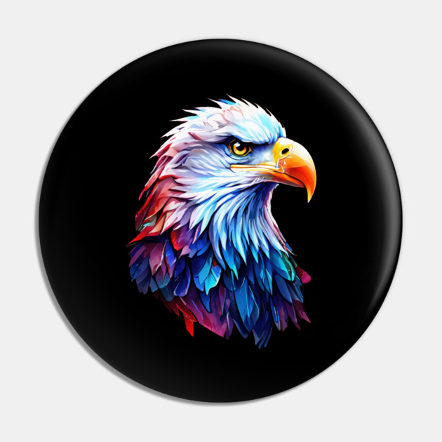 Portrait of a Bald Eagle Pin by BirdsnStuff
