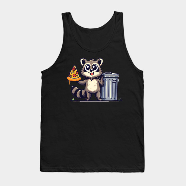 Cute Raccoon eating Pizza, Love Raccoons Tank Top by logiamerch