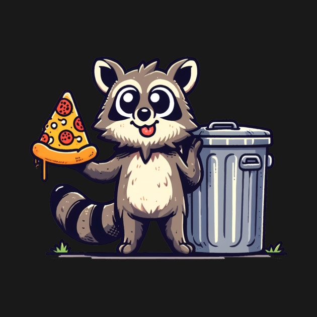 Cute Raccoon eating Pizza, Love Raccoons by logiamerch