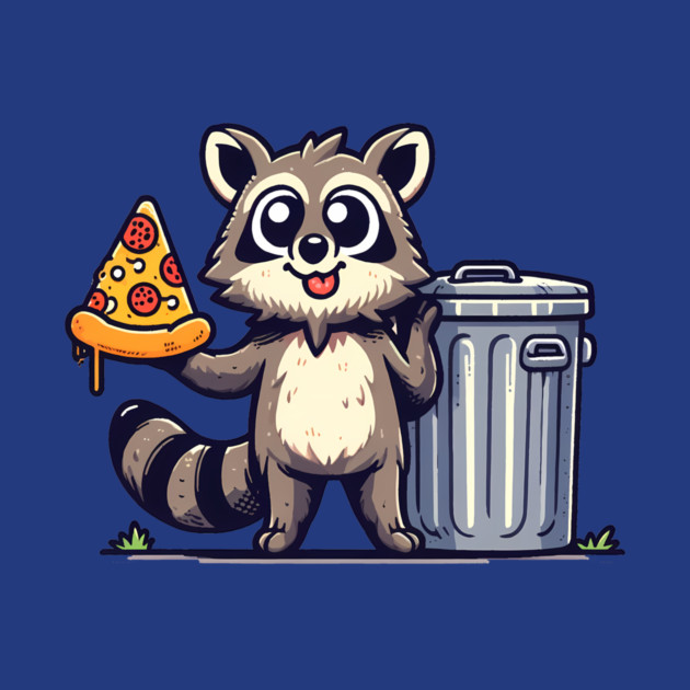 Cute Raccoon eating Pizza, Love Raccoons by logiamerch