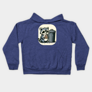 Cute Raccoon eating Pizza, Love Raccoons Kids Hoodie