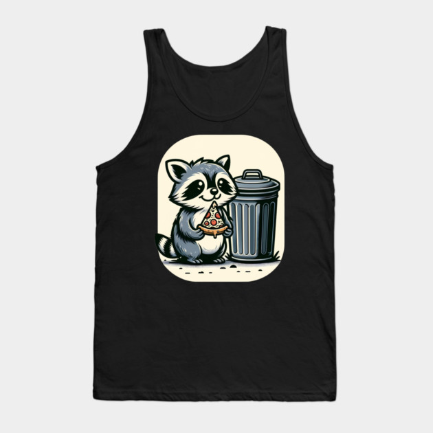 Cute Raccoon eating Pizza, Love Raccoons Tank Top by logiamerch