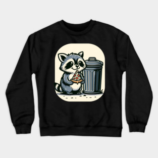Cute Raccoon eating Pizza, Love Raccoons Crewneck Sweatshirt