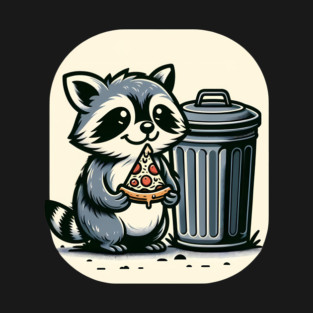 Cute Raccoon eating Pizza, Love Raccoons T-Shirt
