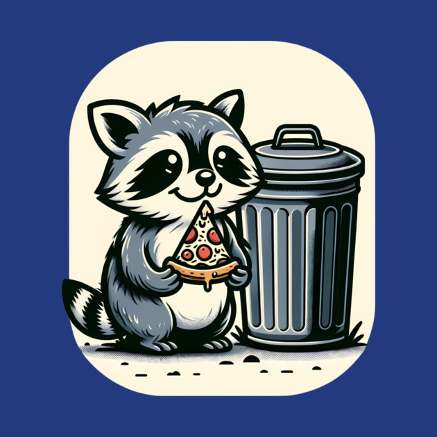 Cute Raccoon eating Pizza, Love Raccoons by logiamerch