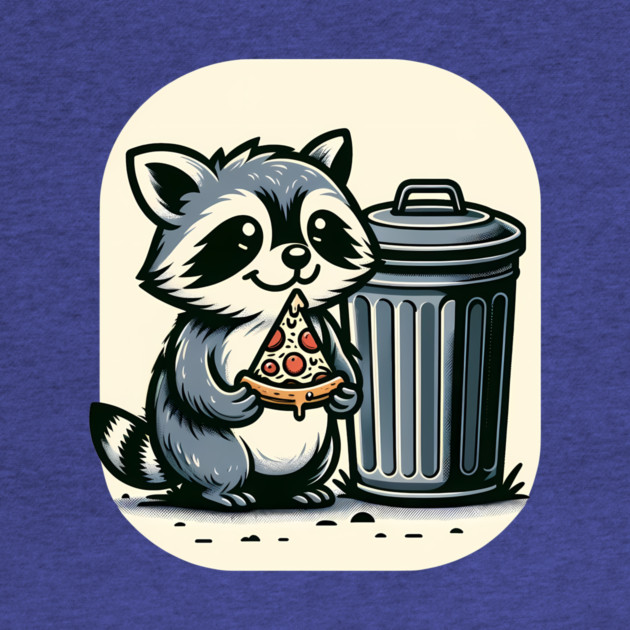 Cute Raccoon eating Pizza, Love Raccoons by logiamerch