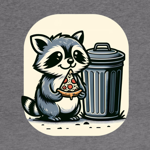 Cute Raccoon eating Pizza, Love Raccoons by logiamerch