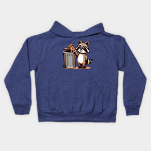Cute Raccoon eating Pizza, Love Raccoons Kids Hoodie