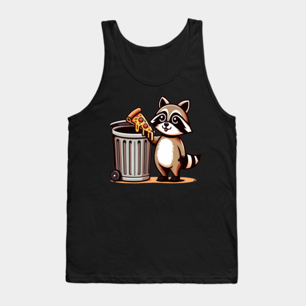 Cute Raccoon eating Pizza, Love Raccoons Tank Top by logiamerch