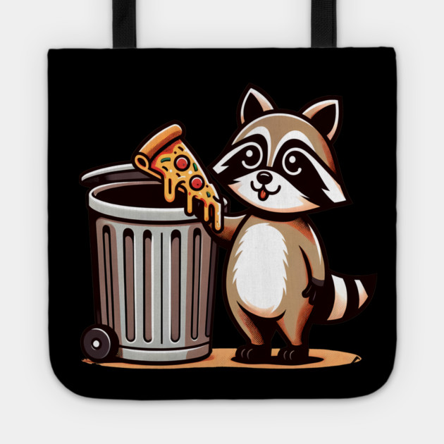 Cute Raccoon eating Pizza, Love Raccoons Tote by logiamerch