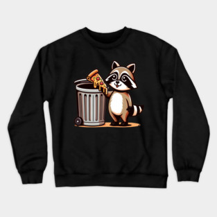 Cute Raccoon eating Pizza, Love Raccoons Crewneck Sweatshirt