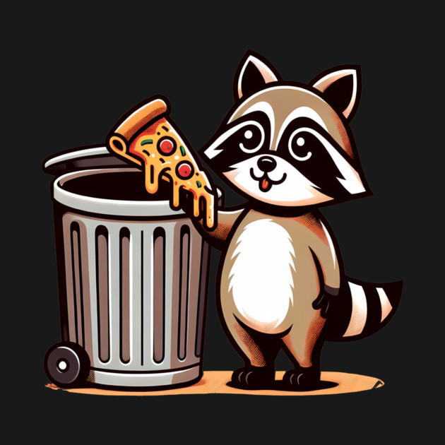 Cute Raccoon eating Pizza, Love Raccoons by logiamerch