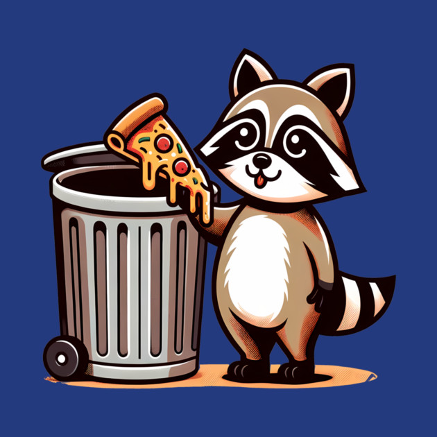 Cute Raccoon eating Pizza, Love Raccoons by logiamerch