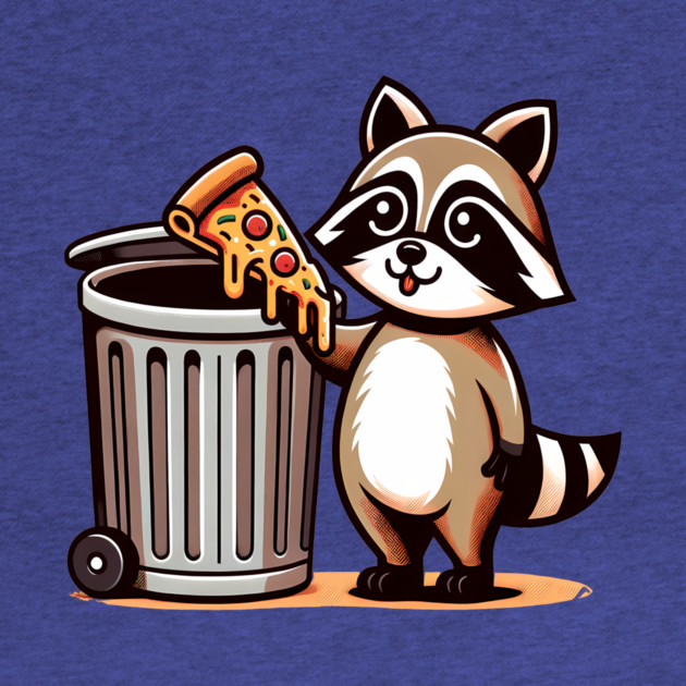 Cute Raccoon eating Pizza, Love Raccoons by logiamerch
